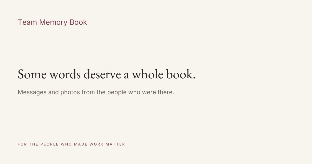 Online Retirement & Farewell Memory Books